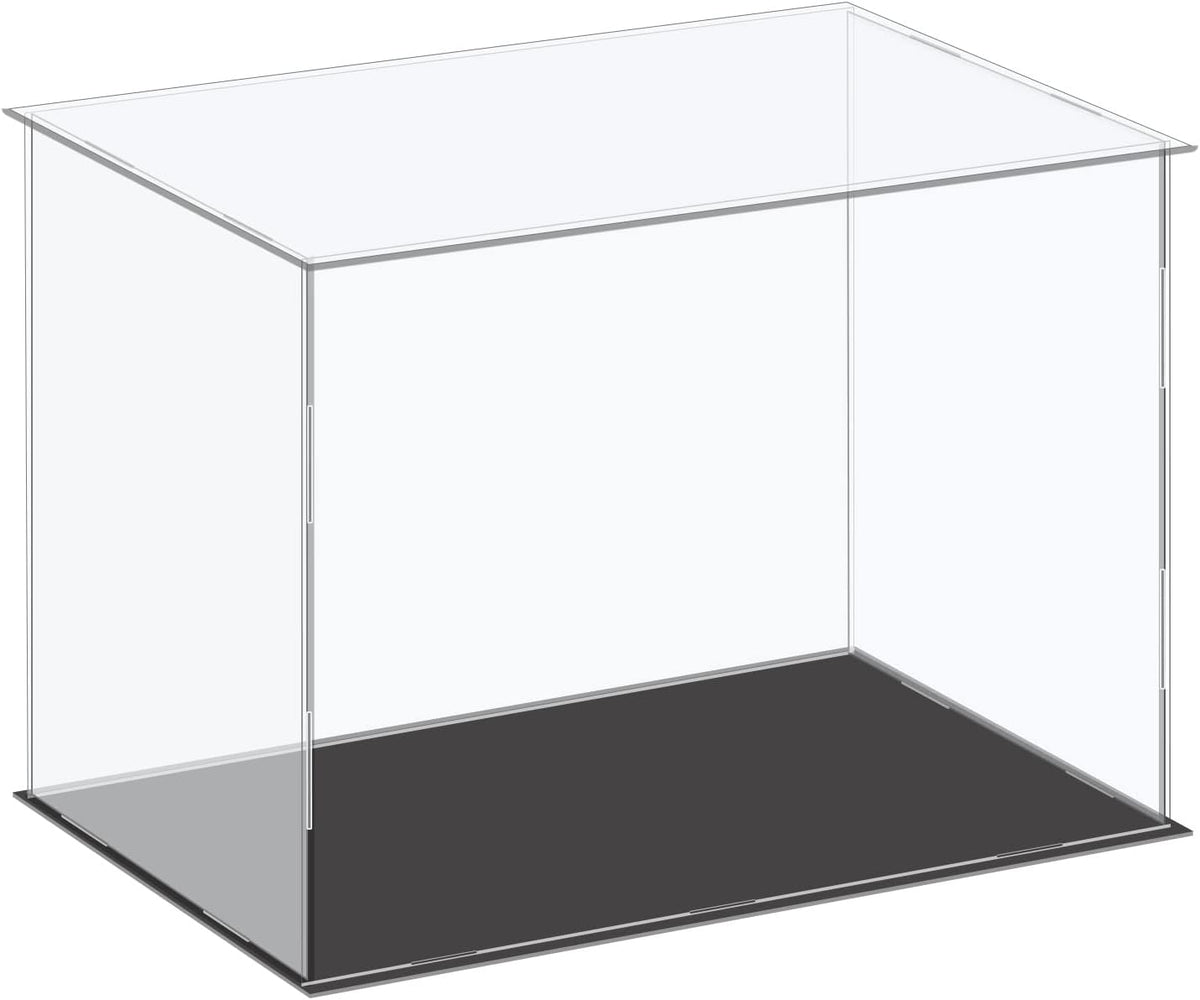 Acrylic Display Case Plastic Box Cube Storage Box Clear Small Assemble Dustproof Showcase 14.1x4.3x4.1 Inch for Collectibles Items