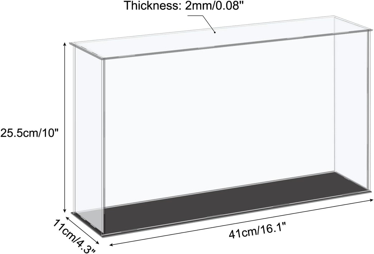 Acrylic Display Case Plastic Box Cube Storage Box Clear Small Assemble Dustproof Showcase 14.1x4.3x4.1 Inch for Collectibles Items