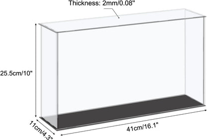 Acrylic Display Case Plastic Box Cube Storage Box Clear Small Assemble Dustproof Showcase 14.1x4.3x4.1 Inch for Collectibles Items