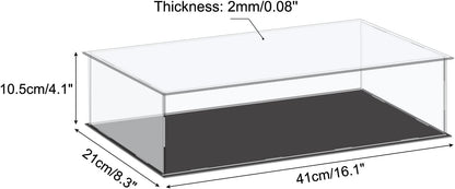 Acrylic Display Case Plastic Box Cube Storage Box Clear Small Assemble Dustproof Showcase 14.1x4.3x4.1 Inch for Collectibles Items