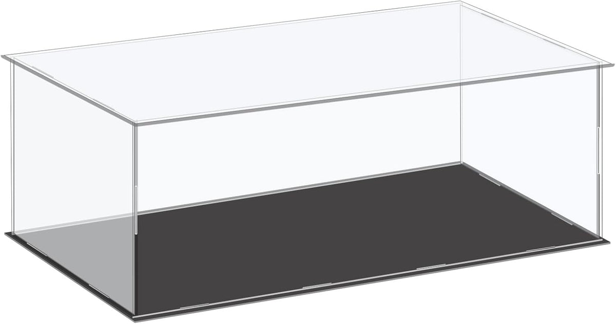 Acrylic Display Case Plastic Box Cube Storage Box Clear Small Assemble Dustproof Showcase 14.1x4.3x4.1 Inch for Collectibles Items