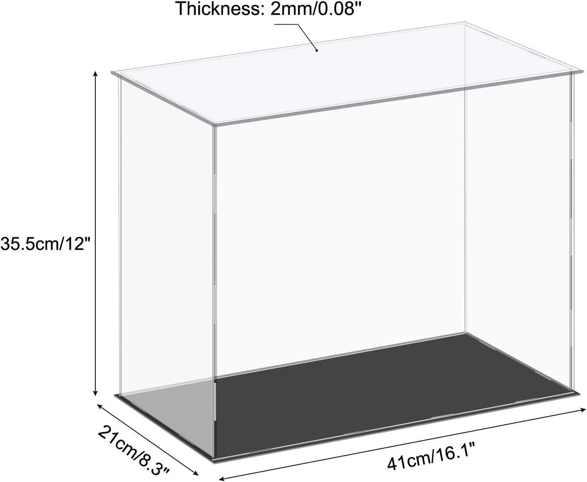 Acrylic Display Case Plastic Box Cube Storage Box Clear Small Assemble Dustproof Showcase 14.1x4.3x4.1 Inch for Collectibles Items