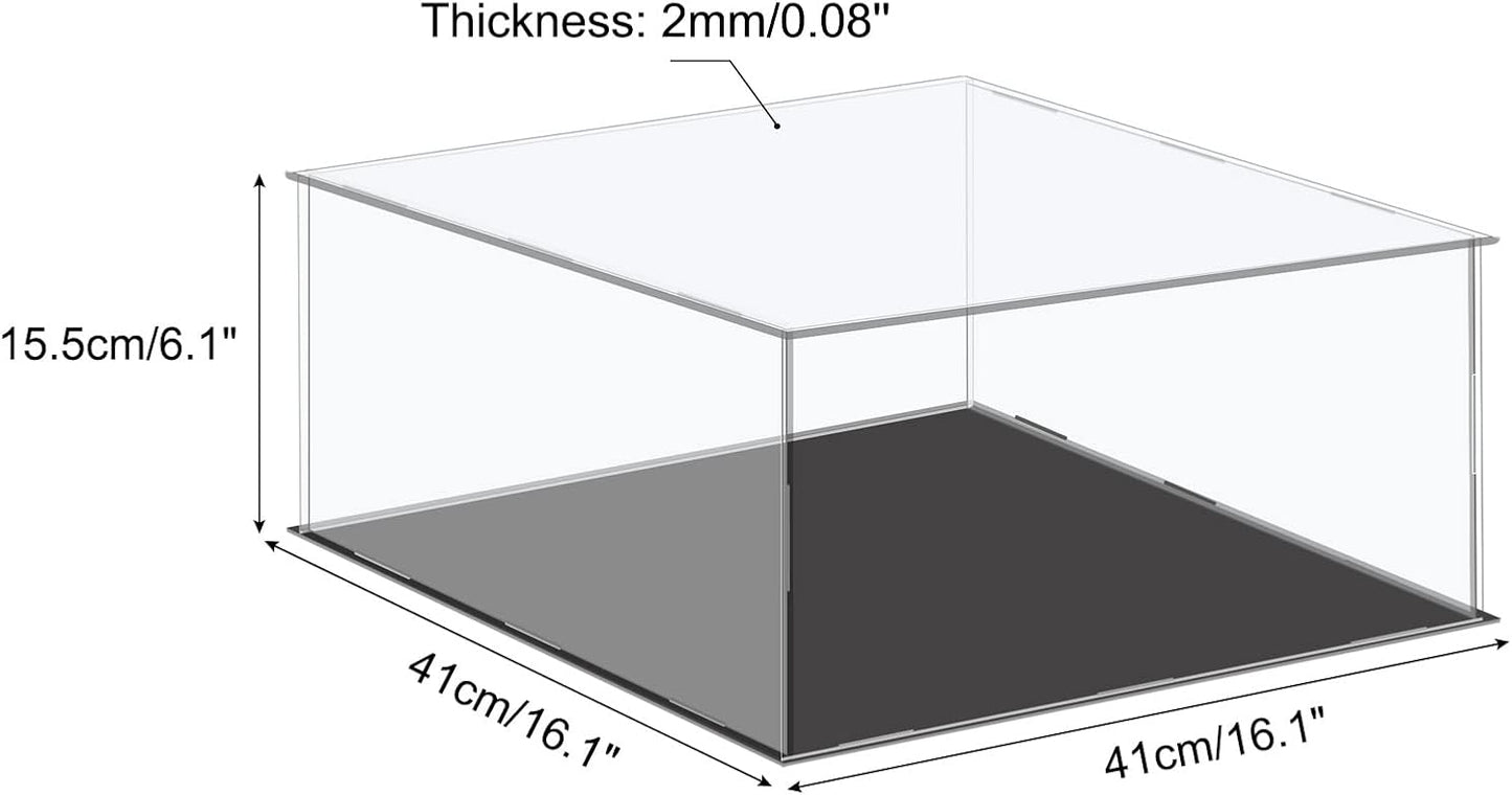 Acrylic Display Case Plastic Box Cube Storage Box Clear Small Assemble Dustproof Showcase 14.1x4.3x4.1 Inch for Collectibles Items