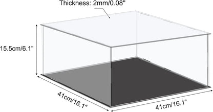 Acrylic Display Case Plastic Box Cube Storage Box Clear Small Assemble Dustproof Showcase 14.1x4.3x4.1 Inch for Collectibles Items