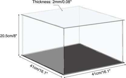 Acrylic Display Case Plastic Box Cube Storage Box Clear Small Assemble Dustproof Showcase 14.1x4.3x4.1 Inch for Collectibles Items