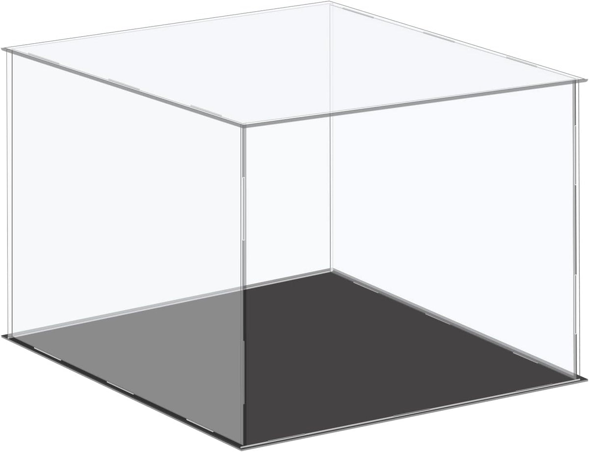 Acrylic Display Case Plastic Box Cube Storage Box Clear Small Assemble Dustproof Showcase 14.1x4.3x4.1 Inch for Collectibles Items