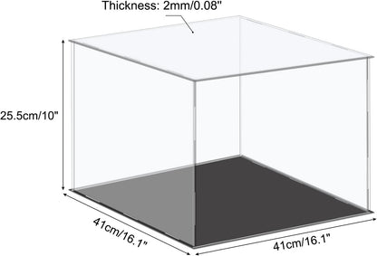 Acrylic Display Case Plastic Box Cube Storage Box Clear Small Assemble Dustproof Showcase 14.1x4.3x4.1 Inch for Collectibles Items