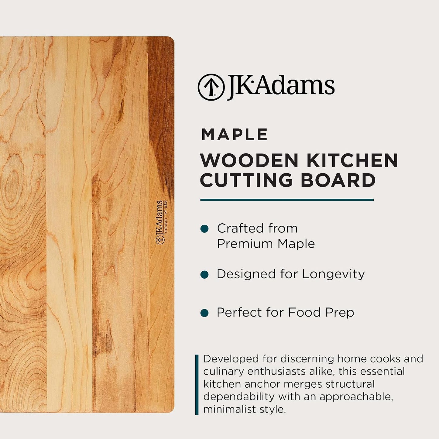 Kitchen Basic 17 by 14-Inch Cutting Board, Maple