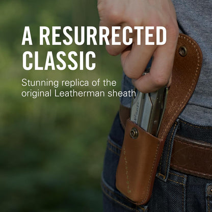 Heritage Leather Snap Sheath for Multi-Tools, Brown, Medium