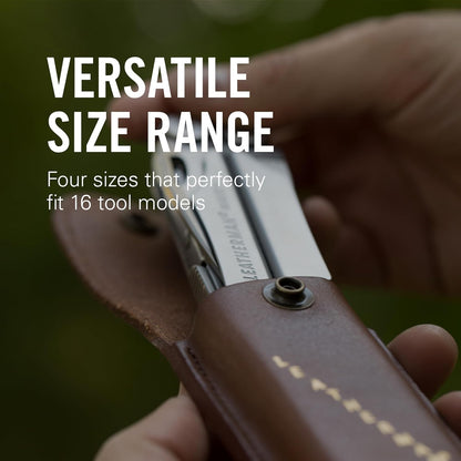 Heritage Leather Snap Sheath for Multi-Tools, Brown, Medium