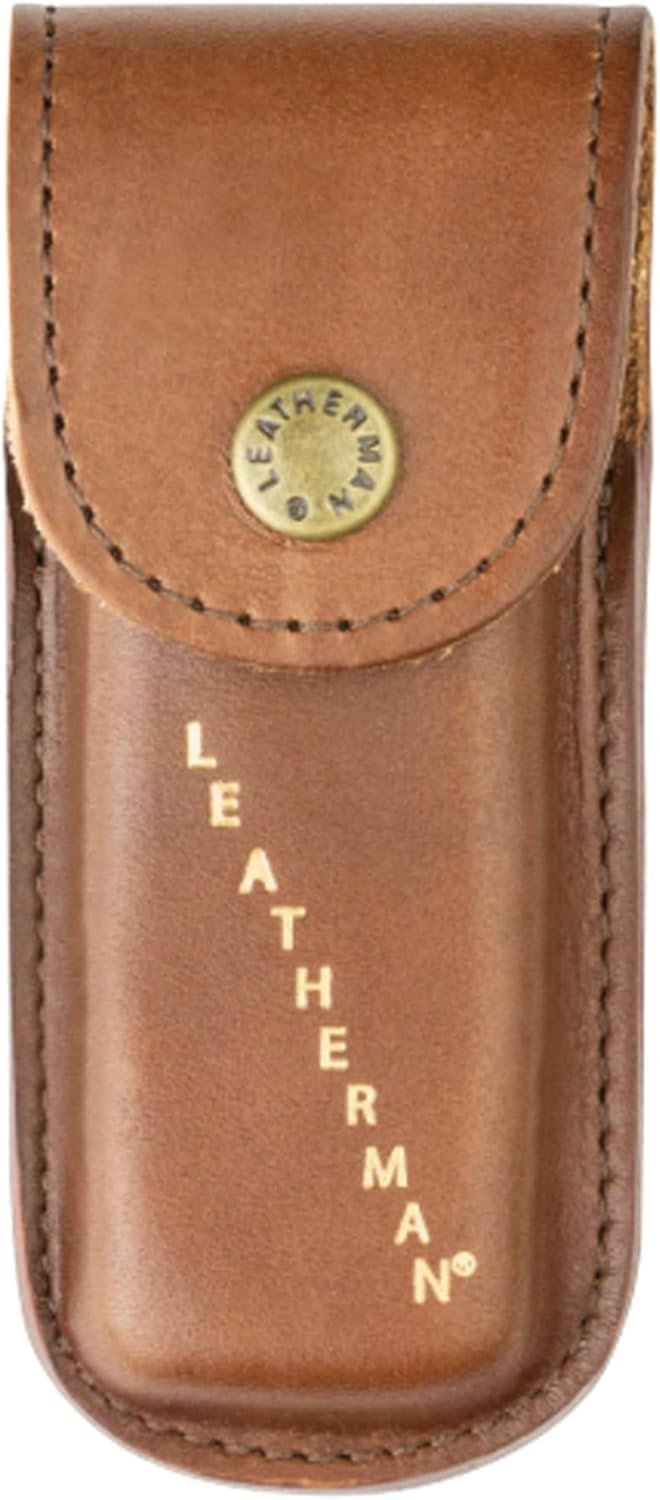 Heritage Leather Snap Sheath for Multi-Tools, Brown, Medium