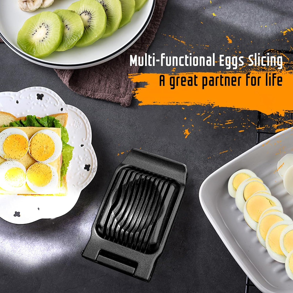 Multipurpose Heavy Duty Aluminium Egg Slicer, Stainless Steel Wire, Sliver