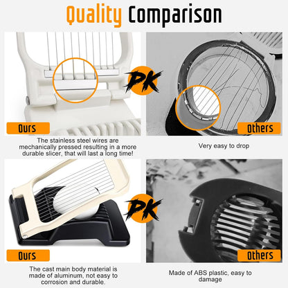 Multipurpose Heavy Duty Aluminium Egg Slicer, Stainless Steel Wire, Sliver