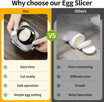 Multipurpose Heavy Duty Aluminium Egg Slicer, Stainless Steel Wire, Sliver