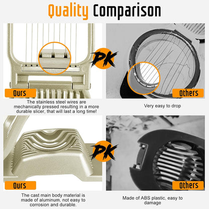 Multipurpose Heavy Duty Aluminium Egg Slicer, Stainless Steel Wire, Sliver