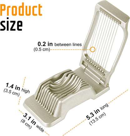 Multipurpose Heavy Duty Aluminium Egg Slicer, Stainless Steel Wire, Sliver