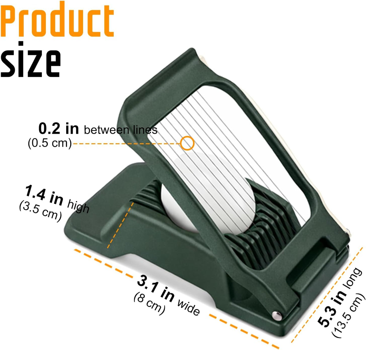 Multipurpose Heavy Duty Aluminium Egg Slicer, Stainless Steel Wire, Sliver