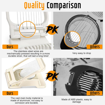 Multipurpose Heavy Duty Aluminium Egg Slicer, Stainless Steel Wire, Sliver