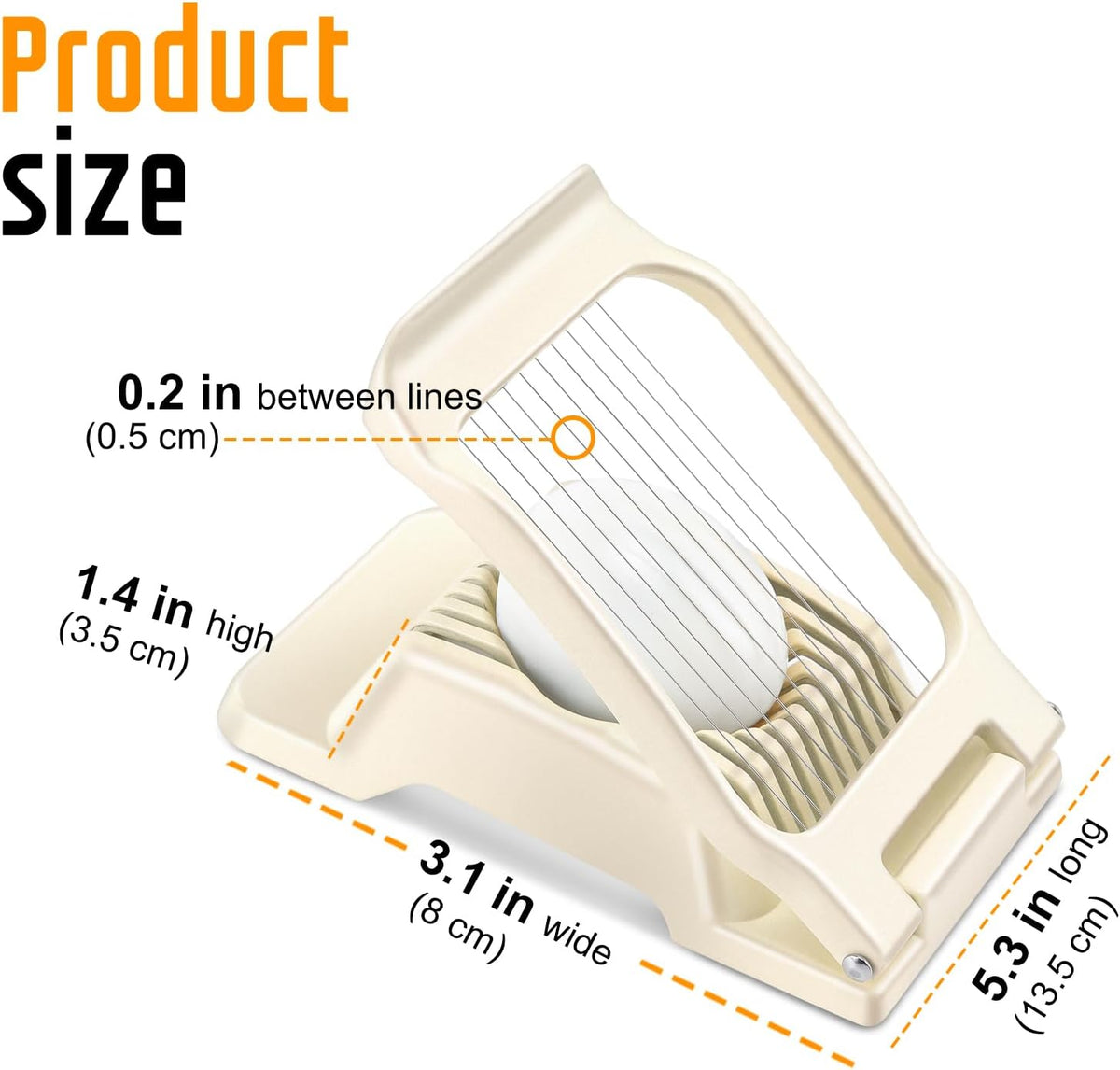 Multipurpose Heavy Duty Aluminium Egg Slicer, Stainless Steel Wire, Sliver