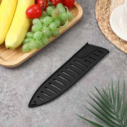Knife Protector Sleeve 8 inch Plastic Safety Sheaths Black Kitchen Knife Protector Sleeve Safety Knives Covers Practical Protectors for Kitchen Knives