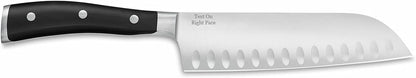 WÜSTHOF Classic IKON 7" Hollow Edge Santoku Knife, Black