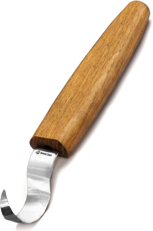 Spoon Carving Hook Knife SK1 - Spoon Carving Tools Right-Handed - Crooked Whittling Knife for Spoons Kuksa Bowls and Cups, Whittling Tools for Beginners and Professional Carvers