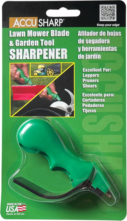 ACCUSHARP Knife Sharpener, Portable and Easy to Use, Hones and Sharpens Cleavers, Kitchen, and Serrated Knives, Sharpens Double Beveled Edge Knives