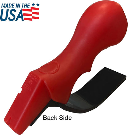 ACCUSHARP Knife Sharpener, Portable and Easy to Use, Hones and Sharpens Cleavers, Kitchen, and Serrated Knives, Sharpens Double Beveled Edge Knives