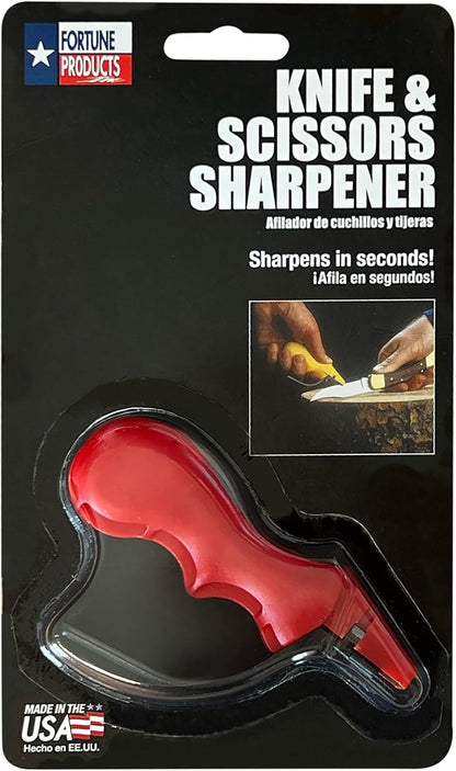 ACCUSHARP Knife Sharpener, Portable and Easy to Use, Hones and Sharpens Cleavers, Kitchen, and Serrated Knives, Sharpens Double Beveled Edge Knives