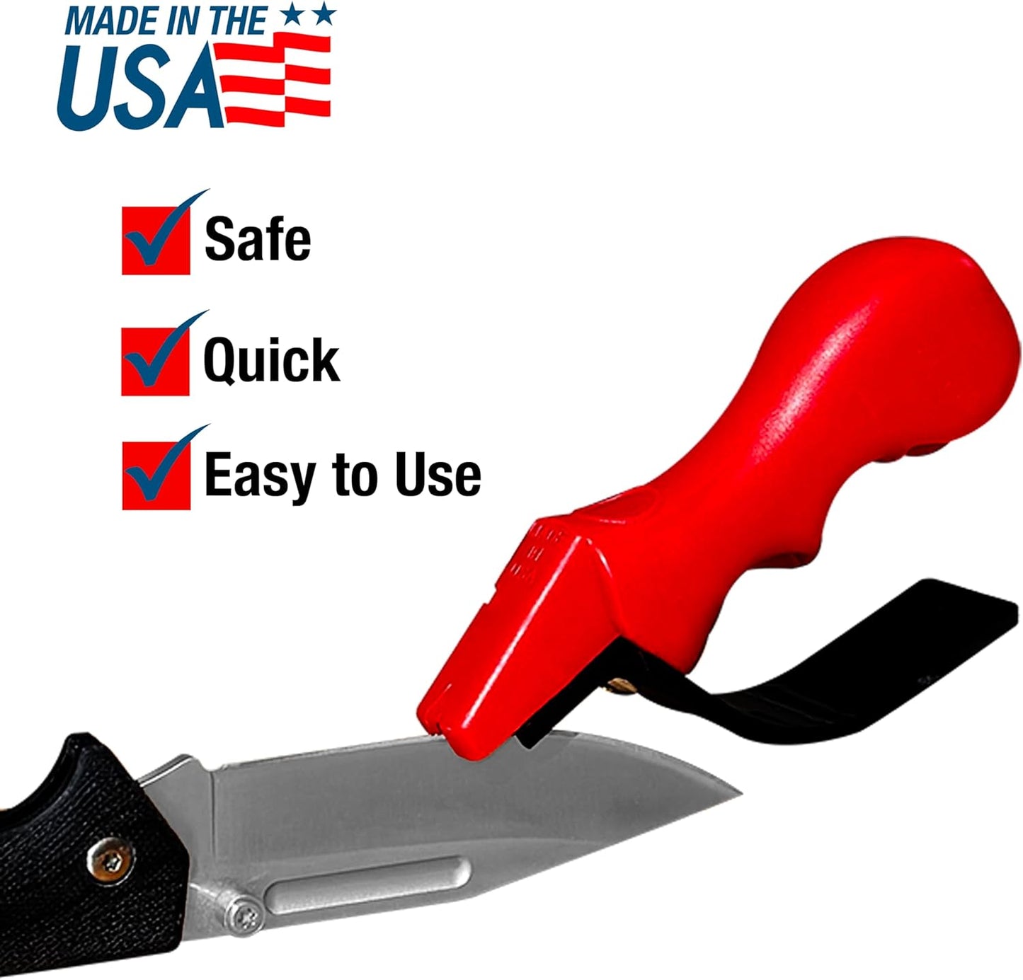 ACCUSHARP Knife Sharpener, Portable and Easy to Use, Hones and Sharpens Cleavers, Kitchen, and Serrated Knives, Sharpens Double Beveled Edge Knives