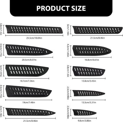 10PCS Paring Knife Sheath Set, Knife Covers or Sleeves Protector for Kitchen for 10" 8" 7" 6" 5" 3.5" Utility Carving Chef Bread Utility Paring Knife