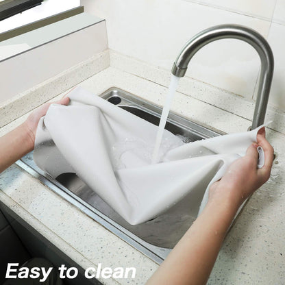 24''x20'' Extra Large Silicone Baking Mat for Dough Rolling Pastry Fondant Mat Nonstick and Nonskid Heat Resistent, Countertop Protector, Dining Table Mat and Placemat (Extra Large Gray 2 Pack)