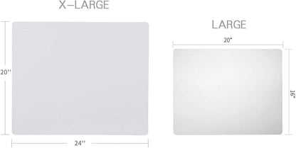 24''x20'' Extra Large Silicone Baking Mat for Dough Rolling Pastry Fondant Mat Nonstick and Nonskid Heat Resistent, Countertop Protector, Dining Table Mat and Placemat (Extra Large Gray 2 Pack)