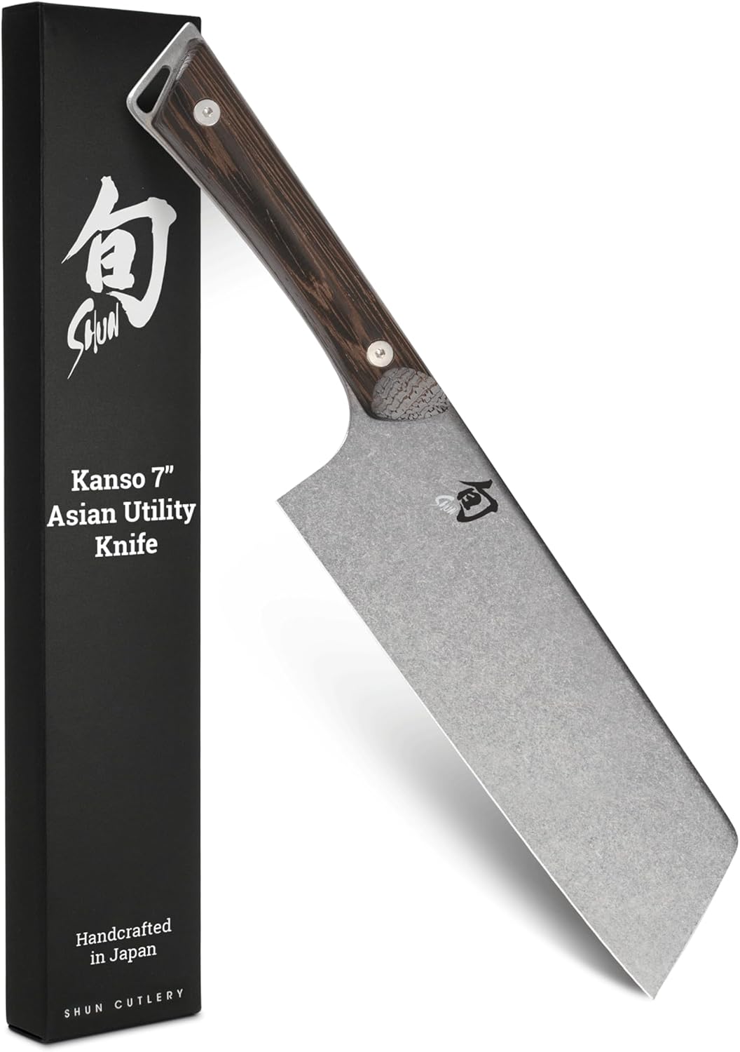 Kanso 7" Asian Utility Knife, Handcrafted Japanese Kitchen Knife Ideal for Stir Fry, AUS10A Stainless Steel Blade, Tagayasan Handle, Precision and Sharpness for Professional and Home Chefs