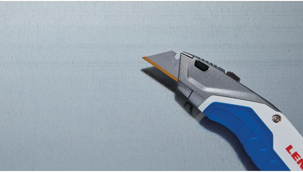 LENOX Utility Knife with 3 Bi-Metal Blades, Retractable, Foldable and Portable, Blade Storage (LXHT10599)