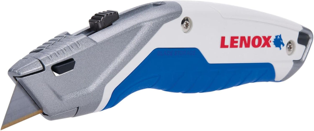 LENOX Utility Knife with 3 Bi-Metal Blades, Retractable, Foldable and Portable, Blade Storage (LXHT10599)