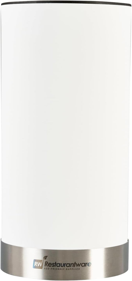 Sensei 4.3 x 8.8 Inch Round Knife Block 1 Round Slotted Knife Holder - Soft Touch Holds 9 Knives White Plastic Universal Knife Holder For Easy Storage
