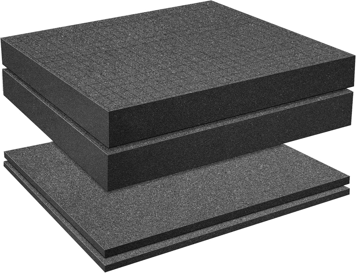 4 PCS Pick Apart Foam Insert- 2 Size Pick and Pluck Foam- Pluck Pre Cube Sheet Foams with Bottom Use for Board Game Box Cases Storage Drawer (Length 12 Inch)