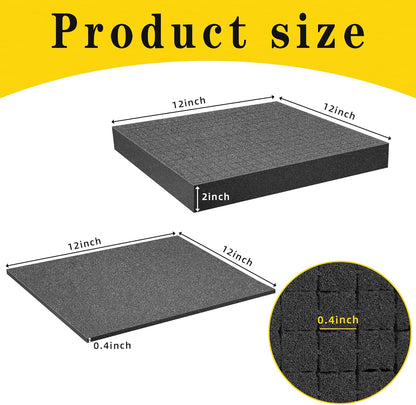 4 PCS Pick Apart Foam Insert- 2 Size Pick and Pluck Foam- Pluck Pre Cube Sheet Foams with Bottom Use for Board Game Box Cases Storage Drawer (Length 12 Inch)