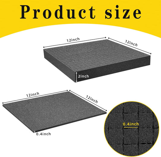 4 PCS Pick Apart Foam Insert- 2 Size Pick and Pluck Foam- Pluck Pre Cube Sheet Foams with Bottom Use for Board Game Box Cases Storage Drawer (Length 12 Inch)