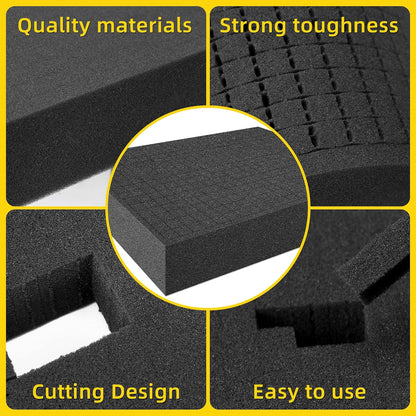 4 PCS Pick Apart Foam Insert- 2 Size Pick and Pluck Foam- Pluck Pre Cube Sheet Foams with Bottom Use for Board Game Box Cases Storage Drawer (Length 12 Inch)