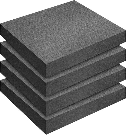 4 PCS Pick Apart Foam Insert- 2 Size Pick and Pluck Foam- Pluck Pre Cube Sheet Foams with Bottom Use for Board Game Box Cases Storage Drawer (Length 12 Inch)