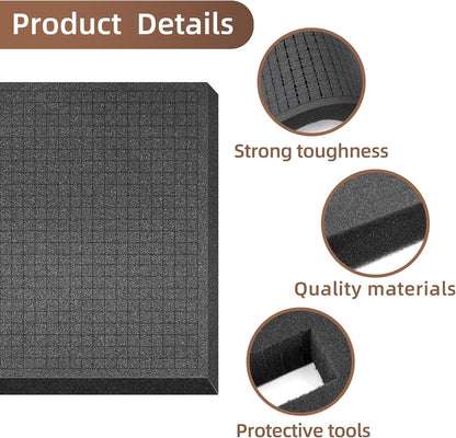 4 PCS Pick Apart Foam Insert- 2 Size Pick and Pluck Foam- Pluck Pre Cube Sheet Foams with Bottom Use for Board Game Box Cases Storage Drawer (Length 12 Inch)