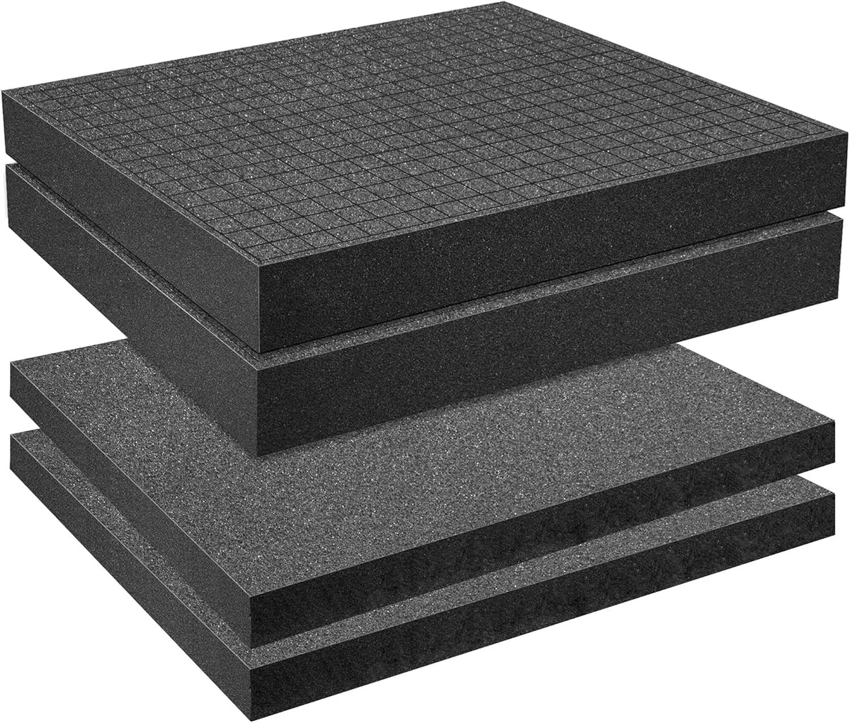 4 PCS Pick Apart Foam Insert- 2 Size Pick and Pluck Foam- Pluck Pre Cube Sheet Foams with Bottom Use for Board Game Box Cases Storage Drawer (Length 12 Inch)