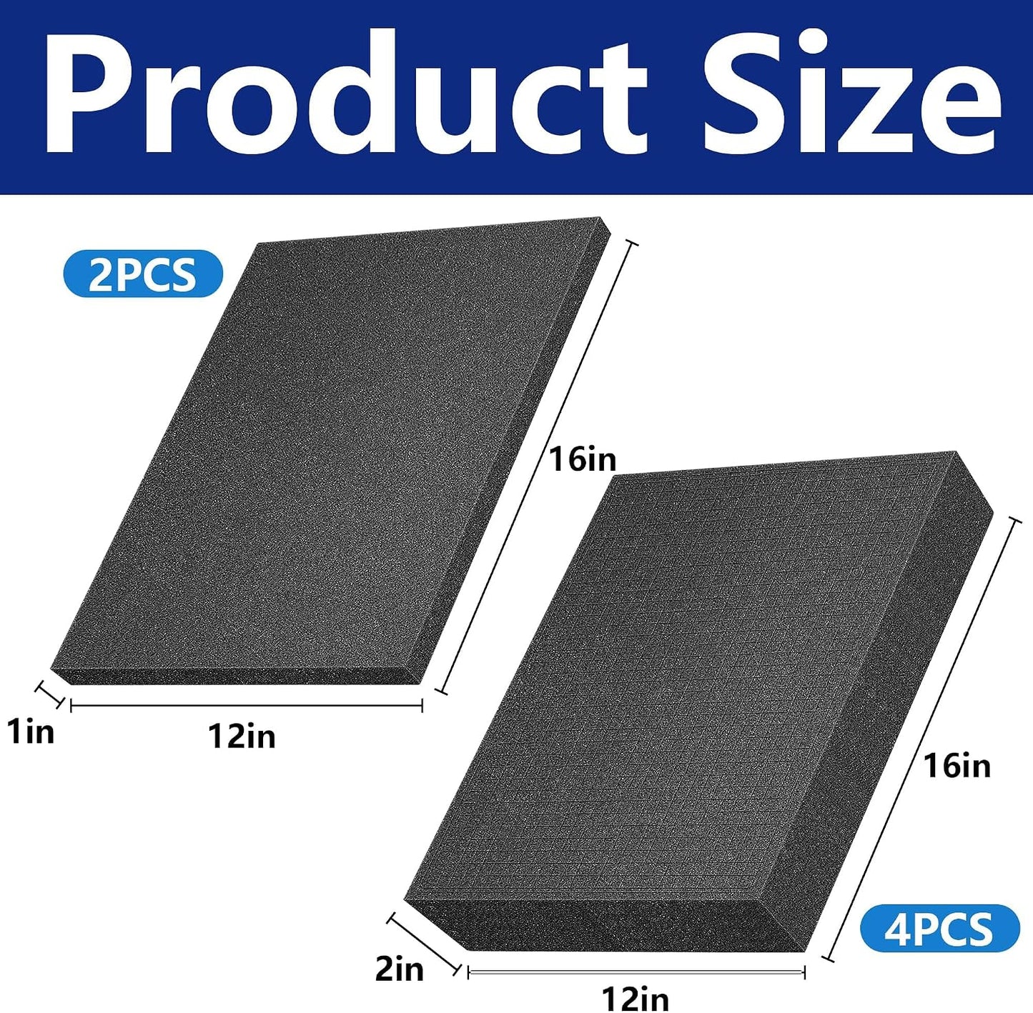 4 PCS Pick Apart Foam Insert- 2 Size Pick and Pluck Foam- Pluck Pre Cube Sheet Foams with Bottom Use for Board Game Box Cases Storage Drawer (Length 12 Inch)