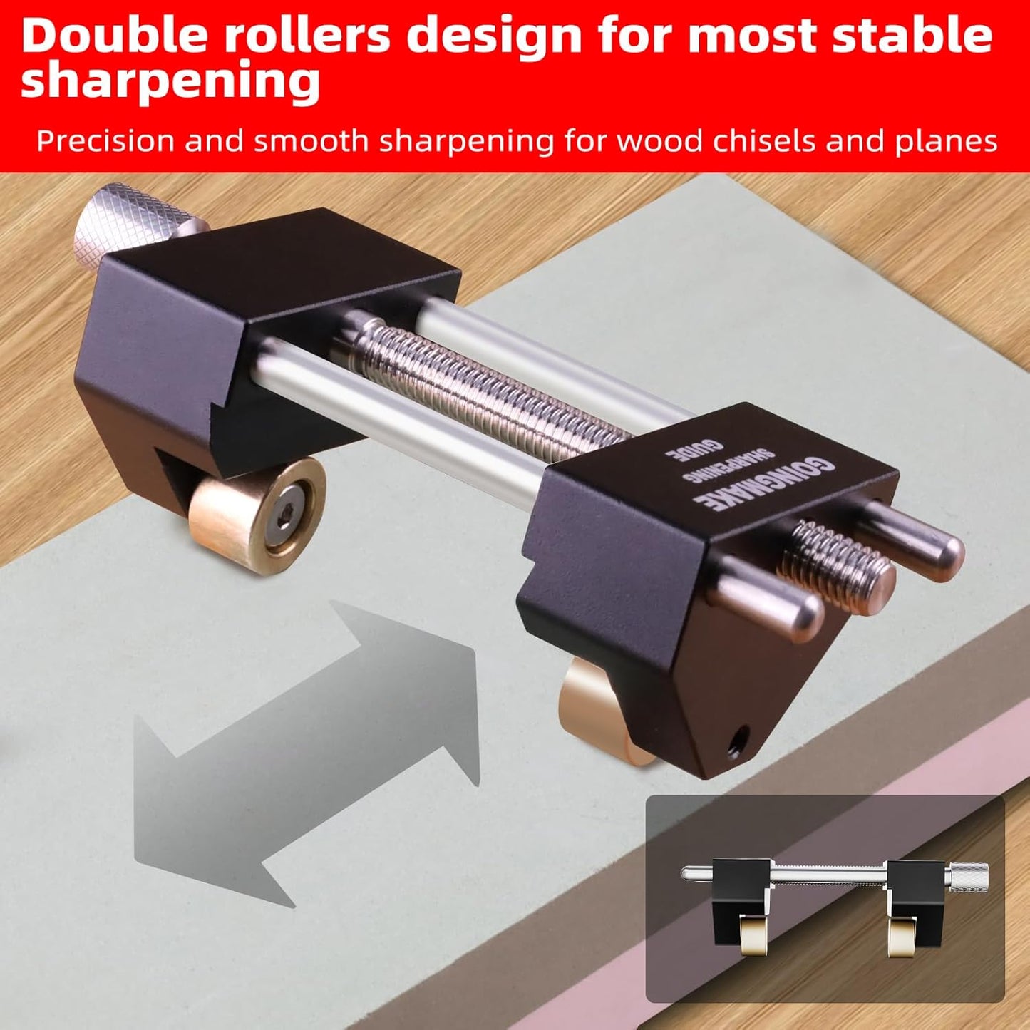 Honing Guide System Chisel Sharpening Kit for Woodworking Chisels and Planes 5/32" to 3" Chisel Sharpener Sharpening Holder Guide with Sharpening Angle Fixture, Angle Gauge and Storage Case