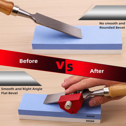 Honing Guide System Chisel Sharpening Kit for Woodworking Chisels and Planes 5/32" to 3" Chisel Sharpener Sharpening Holder Guide with Sharpening Angle Fixture, Angle Gauge and Storage Case