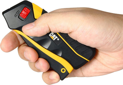 Safety Utility Knife Box Cutter Self-Retracting, Squeeze Handle to Extend, Release to Retract, Lock Open w/Switch, Ergo Handle w/ 3 Safety-Tip Blades That Store Inside - 240071