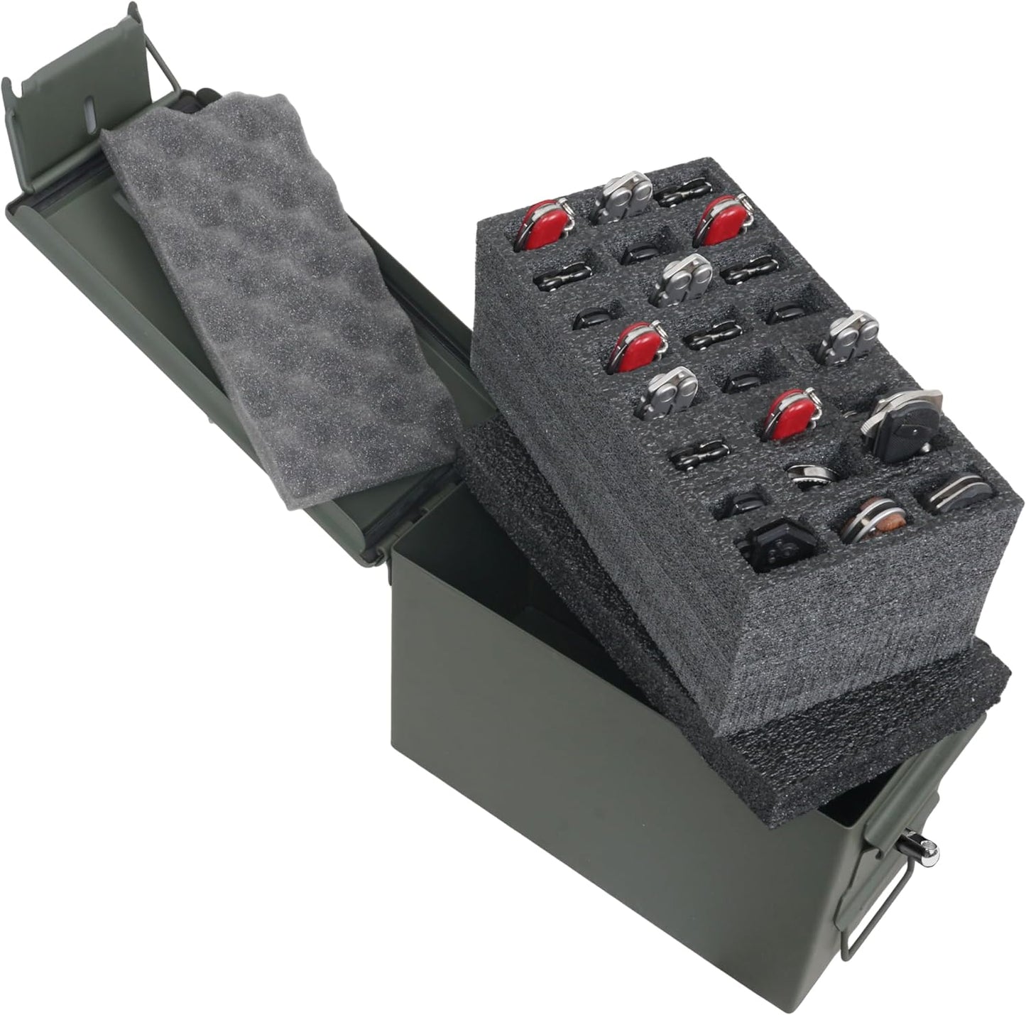 .50 Cal Ammo Can with 24-Knife Pre-Cut Foam - Can Included