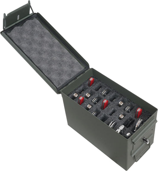 .50 Cal Ammo Can with 24-Knife Pre-Cut Foam - Can Included